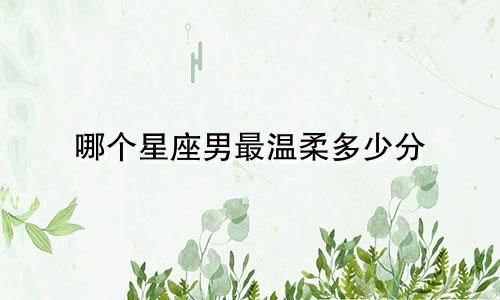 哪个星座男最温柔多少分