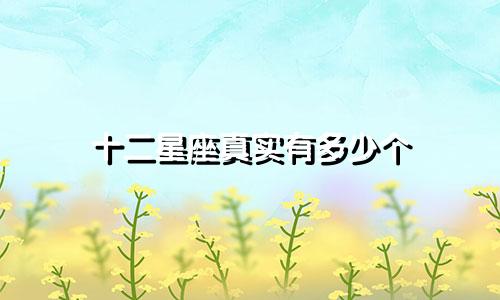 十二星座真实有多少个