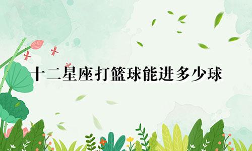 十二星座打篮球能进多少球