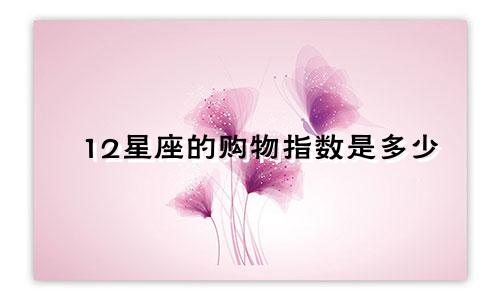 12星座的购物指数是多少
