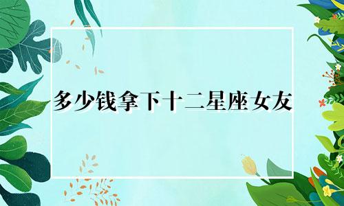 多少钱拿下十二星座女友