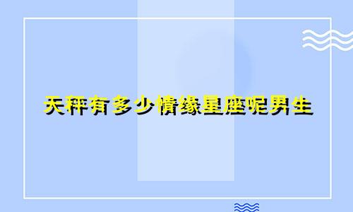 天秤有多少情缘星座呢男生