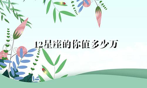 12星座的你值多少万