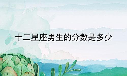 十二星座男生的分数是多少