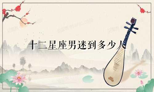 十二星座男迷到多少人