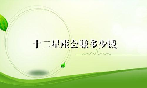 十二星座会赚多少钱