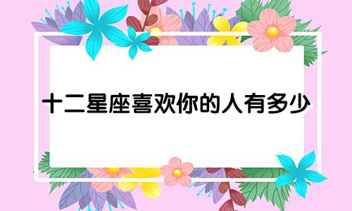 十二星座喜欢你的人有多少