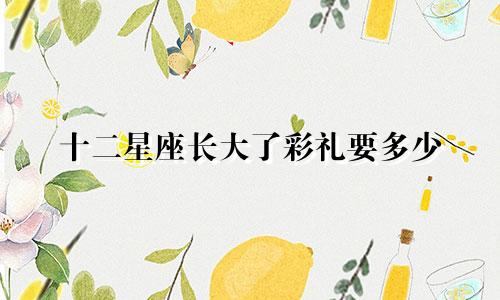十二星座长大了彩礼要多少