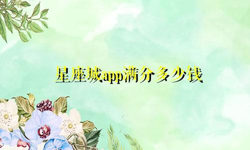 星座城app满分多少钱