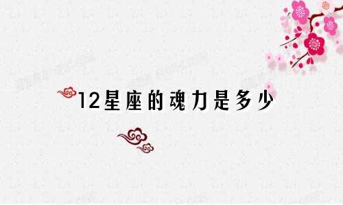 12星座的魂力是多少