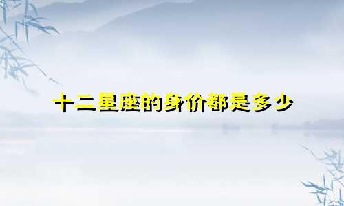 十二星座的身价都是多少