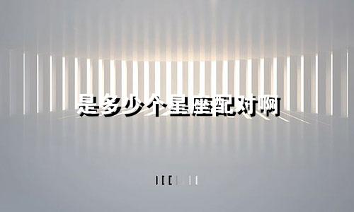 是多少个星座配对啊
