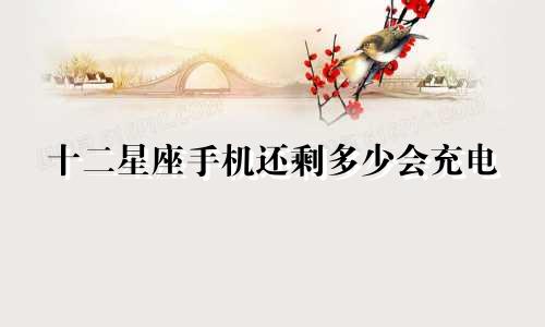 十二星座手机还剩多少会充电