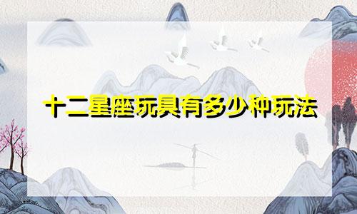 十二星座玩具有多少种玩法