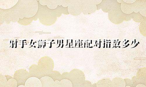 射手女狮子男星座配对指数多少