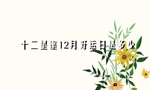 十二星座12月好运日是多少
