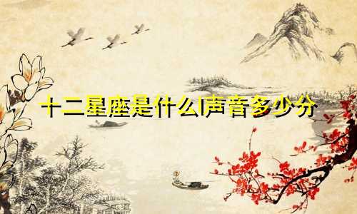 十二星座是什么l声音多少分
