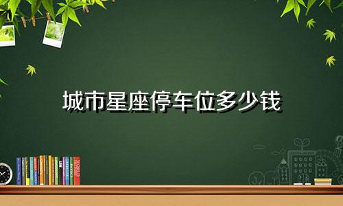 城市星座停车位多少钱