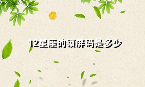 12星座的锁屏码是多少