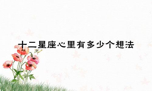 十二星座心里有多少个想法