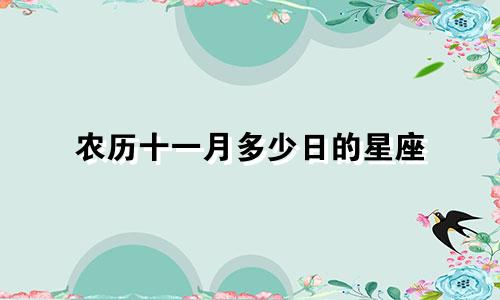农历十一月多少日的星座