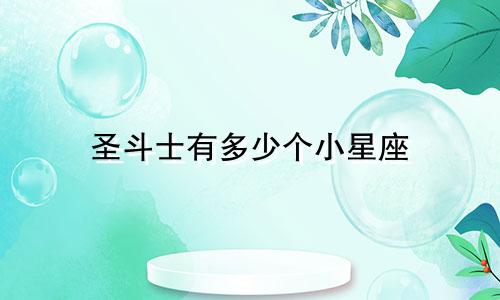 圣斗士有多少个小星座