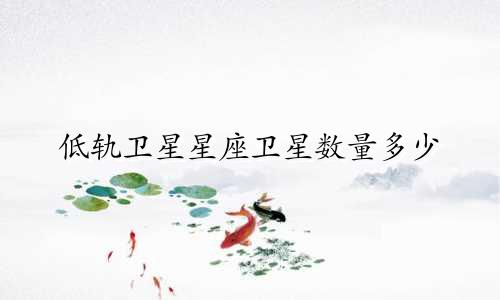 低轨卫星星座卫星数量多少