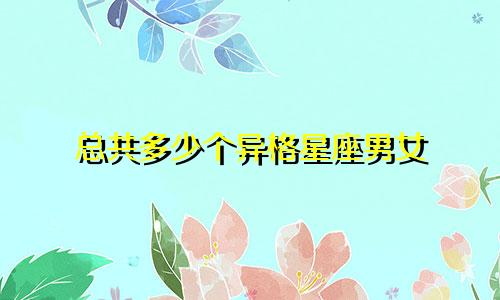 总共多少个异格星座男女