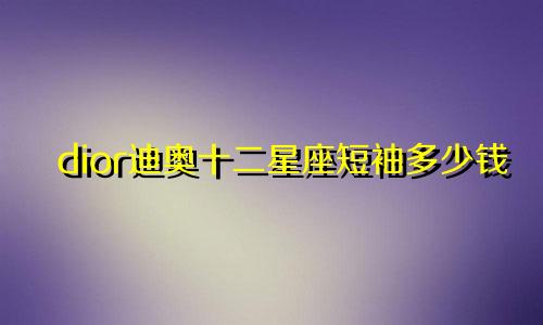 dior迪奥十二星座短袖多少钱