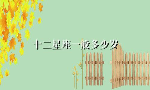 十二星座一般多少岁