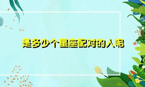 是多少个星座配对的人呢