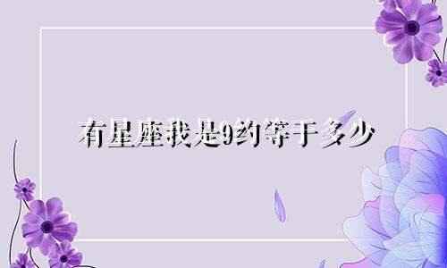 有星座我是9约等于多少