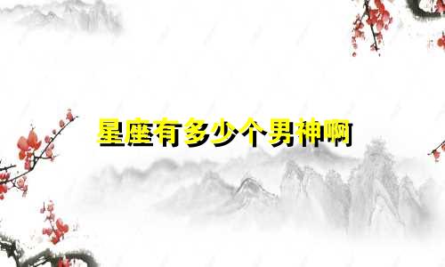 星座有多少个男神啊