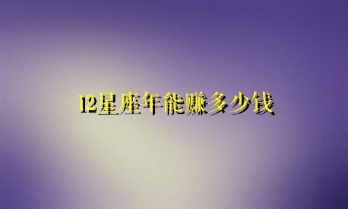 12星座年能赚多少钱