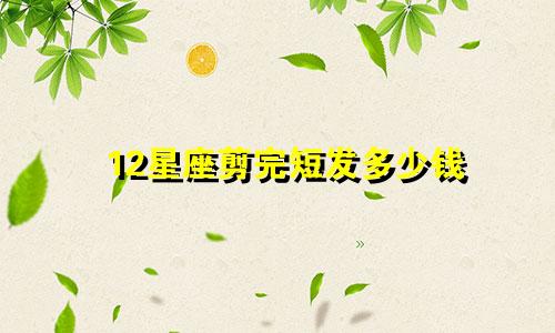12星座剪完短发多少钱