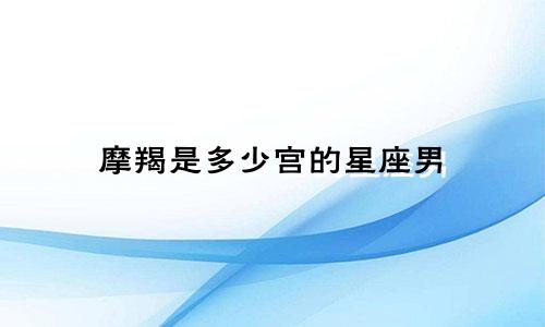摩羯是多少宫的星座男