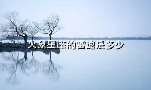 火象星座的雷速是多少