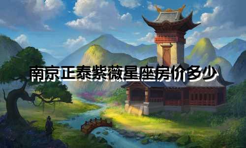 南京正泰紫薇星座房价多少