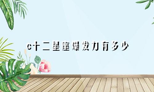 c十二星座爆发力有多少