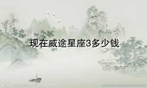 现在威途星座3多少钱