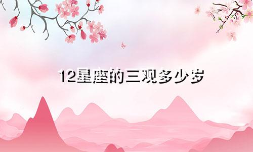 12星座的三观多少岁