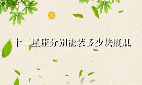 十二星座分别能装多少块腹肌