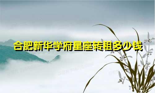 合肥新华学府星座转租多少钱