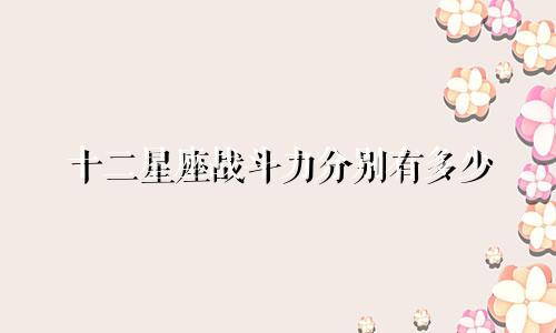 十二星座战斗力分别有多少