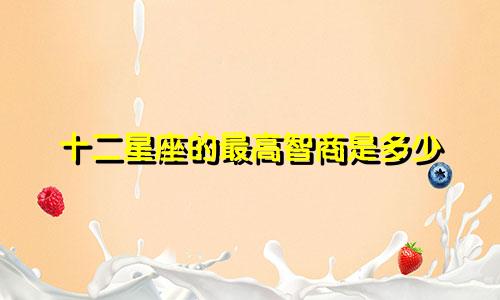 十二星座的最高智商是多少