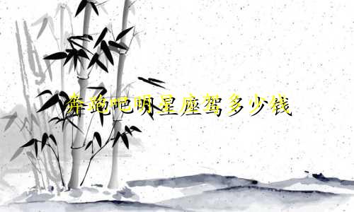 奔跑吧明星座驾多少钱