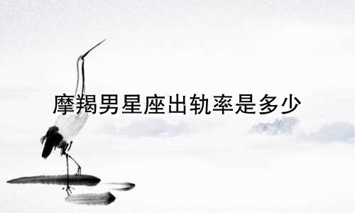 摩羯男星座出轨率是多少
