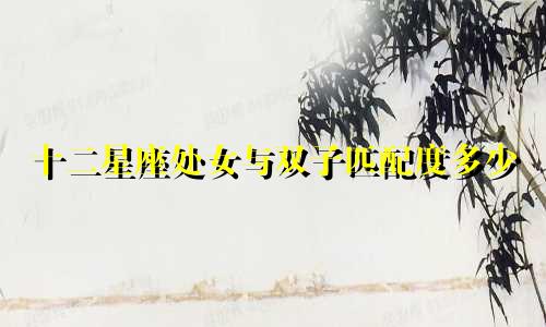 十二星座处女与双子匹配度多少