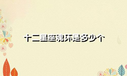 十二星座魂环是多少个
