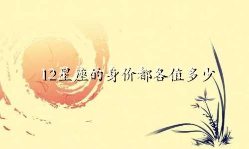 12星座的身价都各值多少